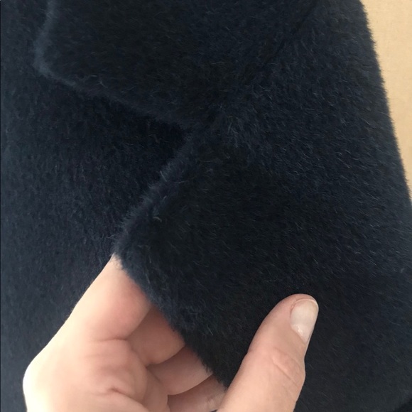 Max Mara Studio Alpaca Blue Navy Wrap Belted Coat, size 42 - Picture 11 of 15
